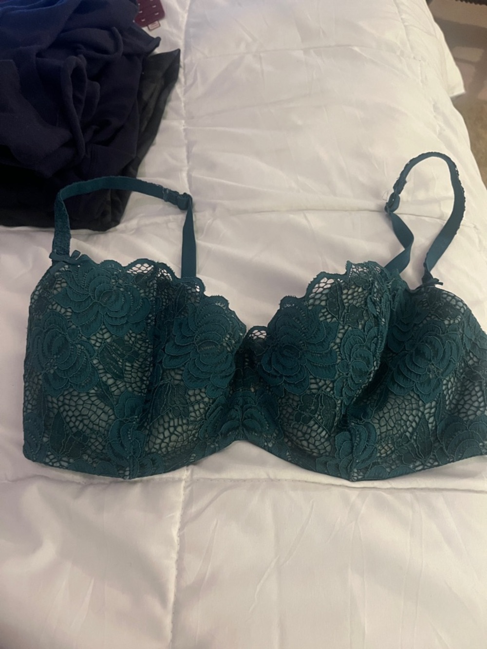Adore Me Teal Lace Balconette Bra